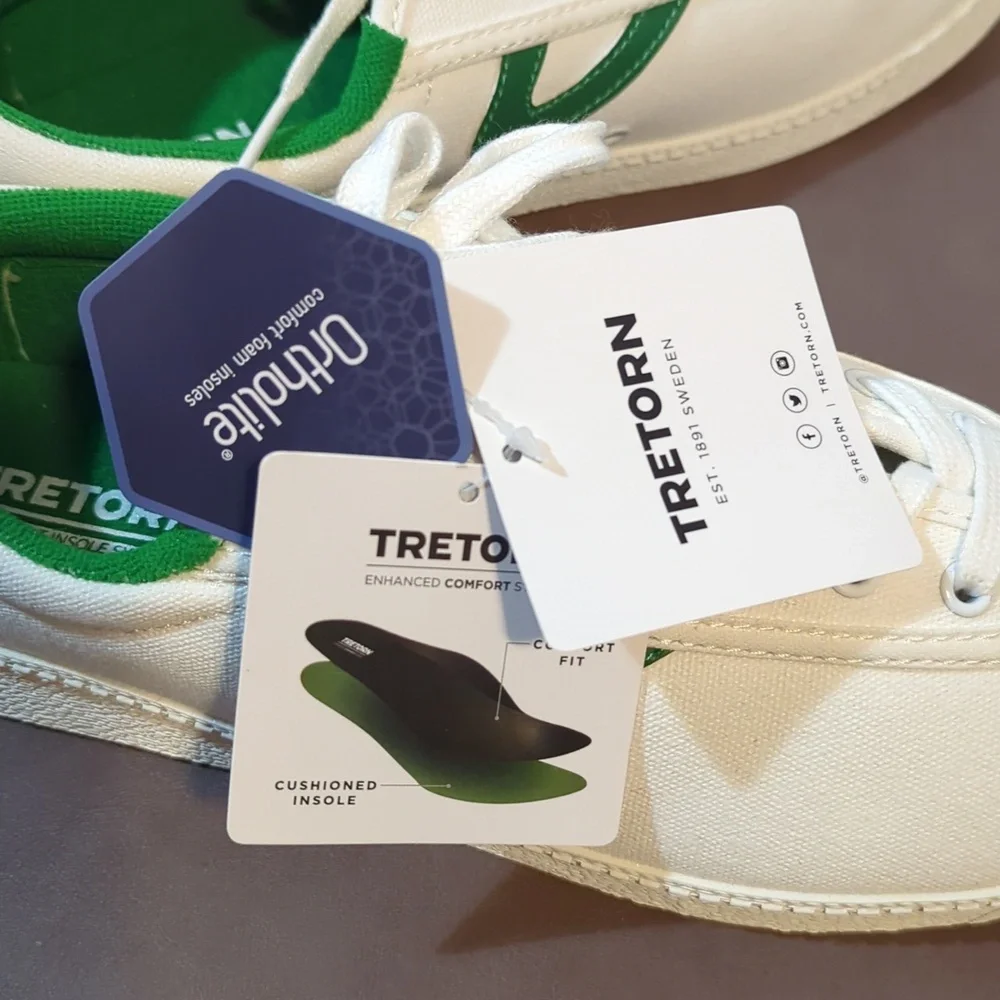 Tretorn Canvas Women's Tennis Shoes Size 10W Comfort Insole System White Green